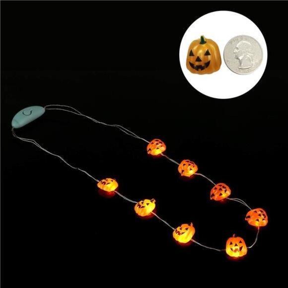 BRAND NEW Halloween Eve Party Accessories, Lighting Up LED Necklace Set of 3 - Picture 4 of 9